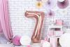 Balon foliowy cyferka 7 różowe złoto 86cm 1 sztuka FB1M-7-019R
