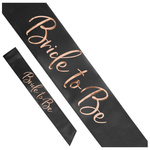 Szarfa satynowa Bride to be czarna 75cm 1 sztuka SWP11-010