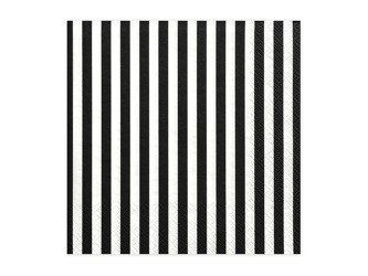 Serwetki białe w czarne paski 33x33cm 240 sztuk 12 paczek SP33-4-010-KARTON