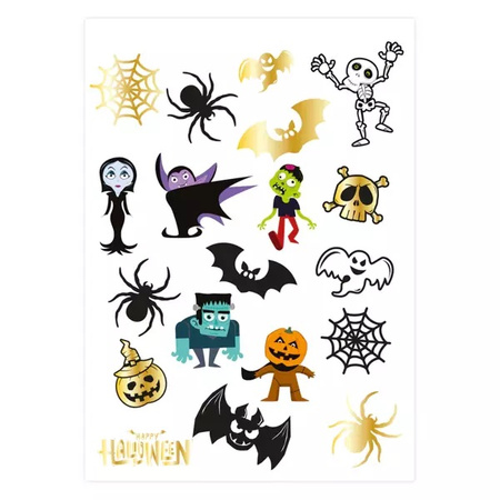 Tatuaże zmywalne na Halloween Monsters 19 sztuk 129715