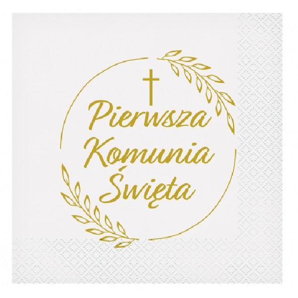 Serwetki dekoracyjne Pierwsza Komunia Święta 33cm 20 sztuk PW-SKKL