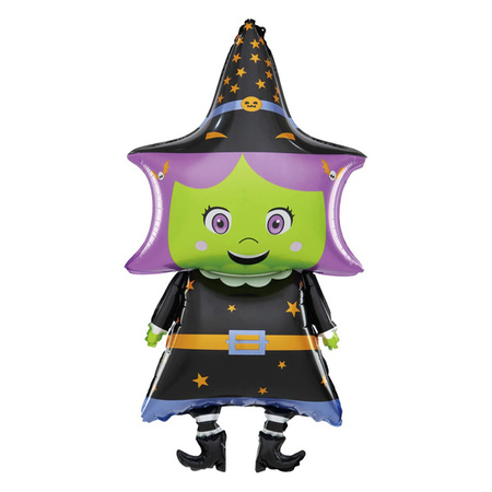 Balon czarownica wiedźma na Halloween 99cm foliowy 1 sztuka 460449