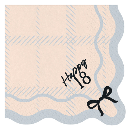 Serwetki Happy 18 papierowe urodzinowe 33x33 cm 12 sztuk SP33-102-18