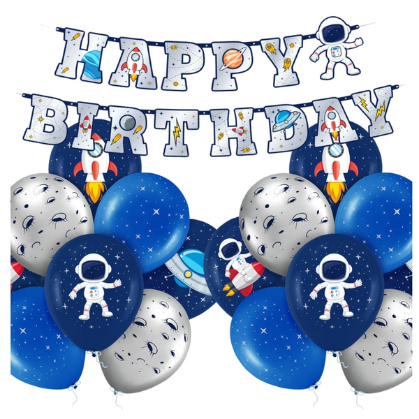 Balony urodzinowe Kosmos baner Happy Birthday zestaw zes-KOS9