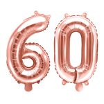 Balony na 60 urodziny różowe złoto rose gold 35cm foliowe FB10M-60-019R