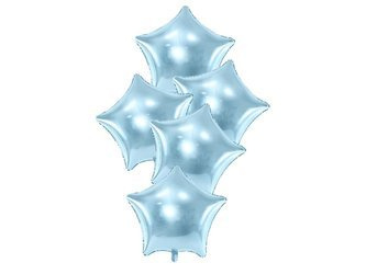 Balony foliowe gwiazdki 48cm błękitne 5 sztuk FB3M-011-5x
