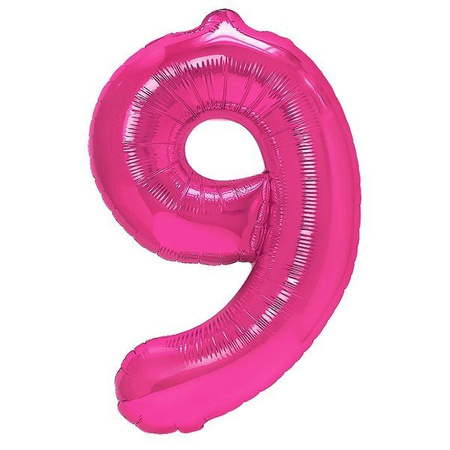 Balon foliowy 9 ciemny różowy 40cm 1szt 410126