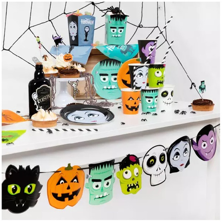 Kubeczki i talerzyki na Halloween Potworki Monsters zestaw ZES-HAL2