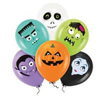 Balony lateksowe biodegradowalne Halloween Monsters 6 sztuk 129678