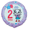 Balon Kicia Kocia 2 latka urodziny okrągły foliowy 36cm Godan 1 sztuka FG-OKK2