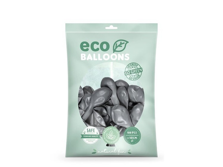 Balony Eco 26cm metalizowane srebrne 100 sztuk ECO26M-018-100x