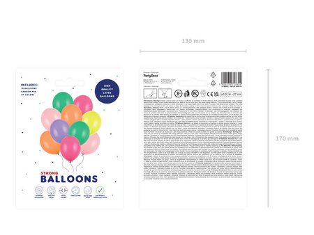 Kolorowe balony pastelowe 27cm 10 sztuk SB12P-000-10x