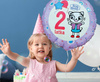 Balon Kicia Kocia 2 latka urodziny okrągły foliowy 36cm Godan 1 sztuka FG-OKK2