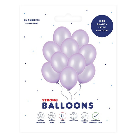 Balony metaliczne liliowe 30cm 10 sztuk SB14M-004J-10x