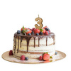 Świeczka na tort cyferka 3 złota urodziny 4,5cm Partydeco 1 sztuka SCU9-3