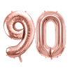 Balony na 90 urodziny różowe złoto 86cm foliowe FB1M-90-019R