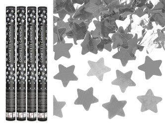 Tuby strzelające srebrnymi gwiazdkami 60cm 4szt TUKST60-018/4
