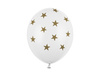 Balony białe w złote gwiazdki 30cm 50 sztuk SB14P-257-008-50x