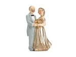 Figurka na tort Złote Gody 50 rocznica ślubu 12cm 1 sztuka PF50