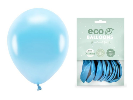 Balony Eco 26cm metalizowane jasnoniebieskie 10 sztuk ECO26M-001J-10