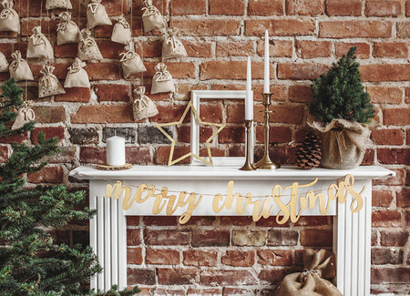 Baner świąteczny Merry Christmas drewniany 87cm 1 sztuka GRL89-100