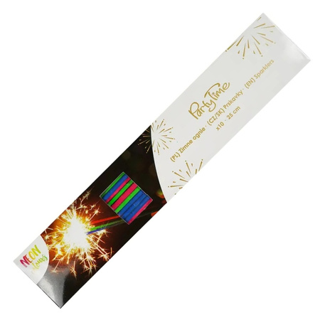 Zimne ognie 25cm neonowe 10 sztuk OS2042