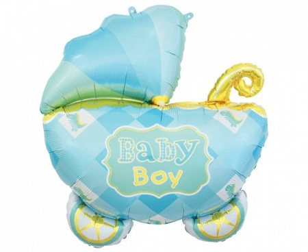 Balon foliowy wózek Baby Boy niebieski 60 x 60cm 1szt BF-HWZN