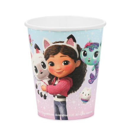 Kubeczki Koci Domek Gabi papierowe urodzinowe 250 ml 6 sztuk KPP103-EU1