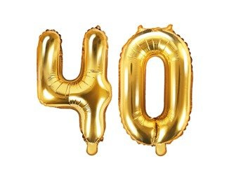 Balony na 40 urodziny złote foliowe 35cm FB10M-40-019