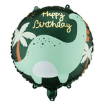 Balon foliowy Kotek z napisem Happy Birthday pastylka okrągły 35 cm 1 sztuka FB361