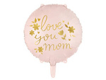 Balon foliowy Love you mom różowy 45cm 1 sztuka FB128