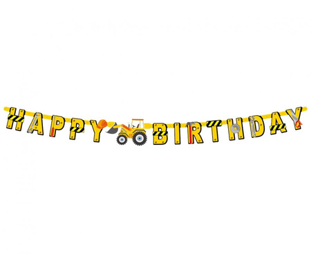 Girlanda papierowa Happy Birthday Budowa Plac Budowy 220 cm PF-GUPB