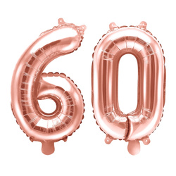 Balony na 60 urodziny różowe złoto rose gold 35cm foliowe FB10M-60-019R