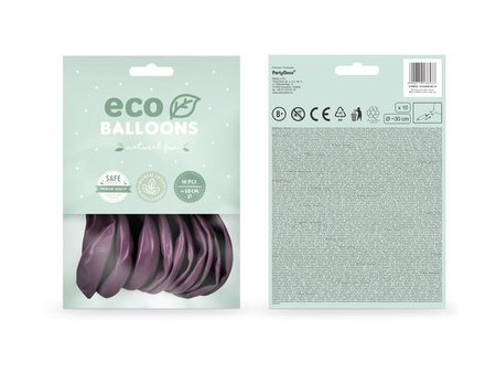 Balony Eco 26cm metalizowane bordowe 10 sztuk ECO26M-082-10