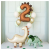 Balon foliowy cyfra 2 brązowy dinozaur 92cm 1 sztuka FB315-2