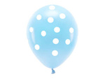 Balony błękitne w białe kropki 33cm 6 sztuk ECO33P-202-011-6