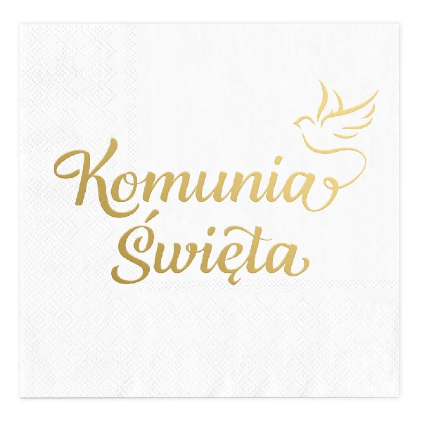 Serwetki Komunijne białe Komunia Święta 33cm 10 sztuk 127551