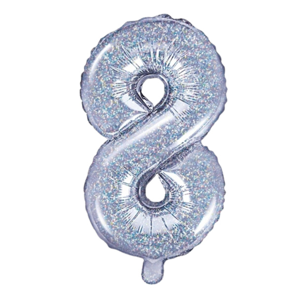 Balon foliowy 8 holograficzny 35cm 1szt FB10H-8-018