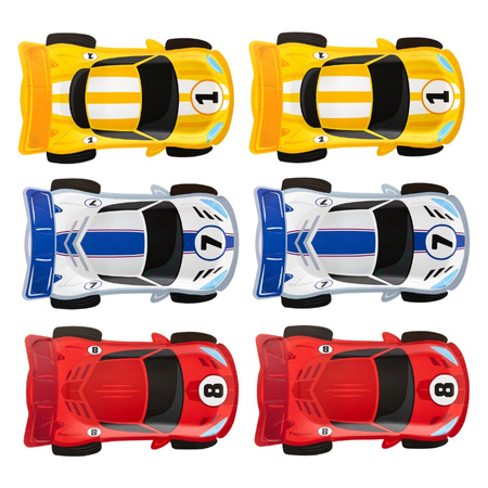 Talerzyki papierowe urodzinowe Wyścigówki 23cm 6 sztuk 168905