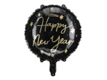 Balon foliowy Happy New Year czarny 45cm 1 sztuka FB162