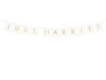 Baner weselny biały Just Married 155cm 1szt. GRL68-008