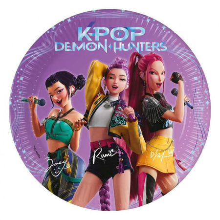 Zestaw urodzinowy K-POP DEMON HUNTERS dla 8 osób kubeczki talerzyki serwetki zes-K-POP-1