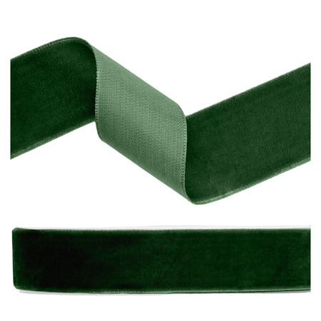 Tasiemka welurowa 25mm butelkowa zieleń 10m 1 sztuka TW25-012B