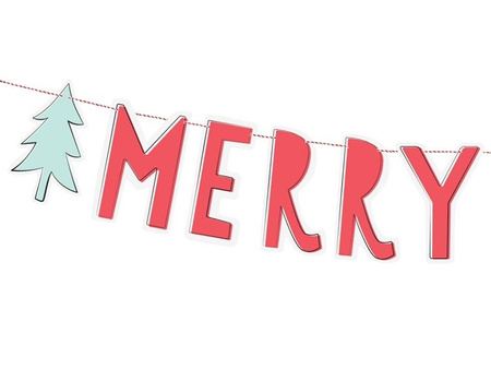 Baner świąteczny Merry Xmas 120cm 1szt. GRL54