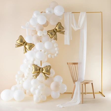 Balony foliowe kokardki złote 55 x 42 cm 3 sztuki 166611