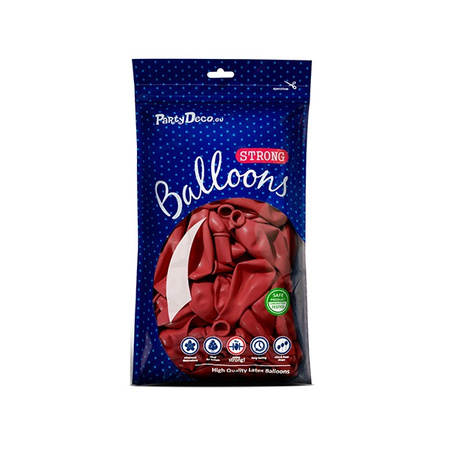 Balony czerwone pastelowe 23cm 9 cali Strong 100 sztuk SB10P-007J-100x