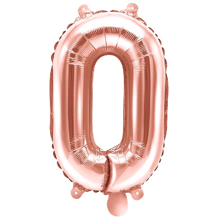 Balon foliowy 0 różowe złoto rose gold 35cm 1 sztuka FB10M-0-019R