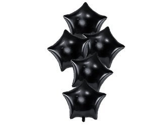 Balony foliowe gwiazdki 48cm czarne 5 sztuk FB3M-010-5x