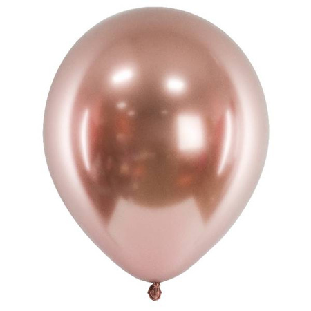 Balony różowe złoto Glossy 30 cm lateksowe 10 sztuk CHB1-019R-10