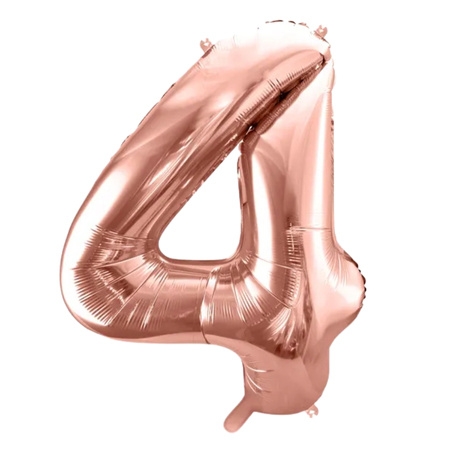 Balony na 4 urodziny różowe złoto zestaw 21 sztuk A24